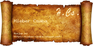 Hieber Csaba névjegykártya